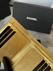 CHANEL 25S CF SMALL TRI FOLD WALLET 11 IN GOLD CAVIAR GOLD HARDWARE