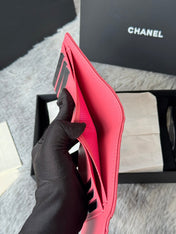 CHANEL 25S CF SMALL TRI FOLD WALLET 11 IN WATERMELON CAVIAR GOLD HARDWARE