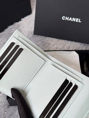 CHANEL 25S CF SMALL TRI FOLD WALLET 11 IN SOFT MINT CAVIAR GOLD HARDWARE