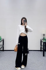 CHANEL 25S HIGH-WAISTED WIDE-LEG PANTS 304