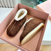 MIUMIU 26S ANKLE BOOTS IN BROWN SUEDE AND SHEARLING