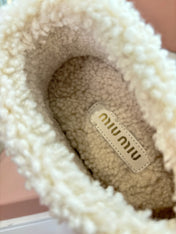 MIUMIU 26S ANKLE BOOTS IN BROWN SUEDE AND SHEARLING