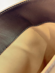 VALENTINO 25S HIGH-CUT SIGNATURE LOGO BOOTS 60 MM IN BROWN CALFSKIN WITH GOLD HARDWARE