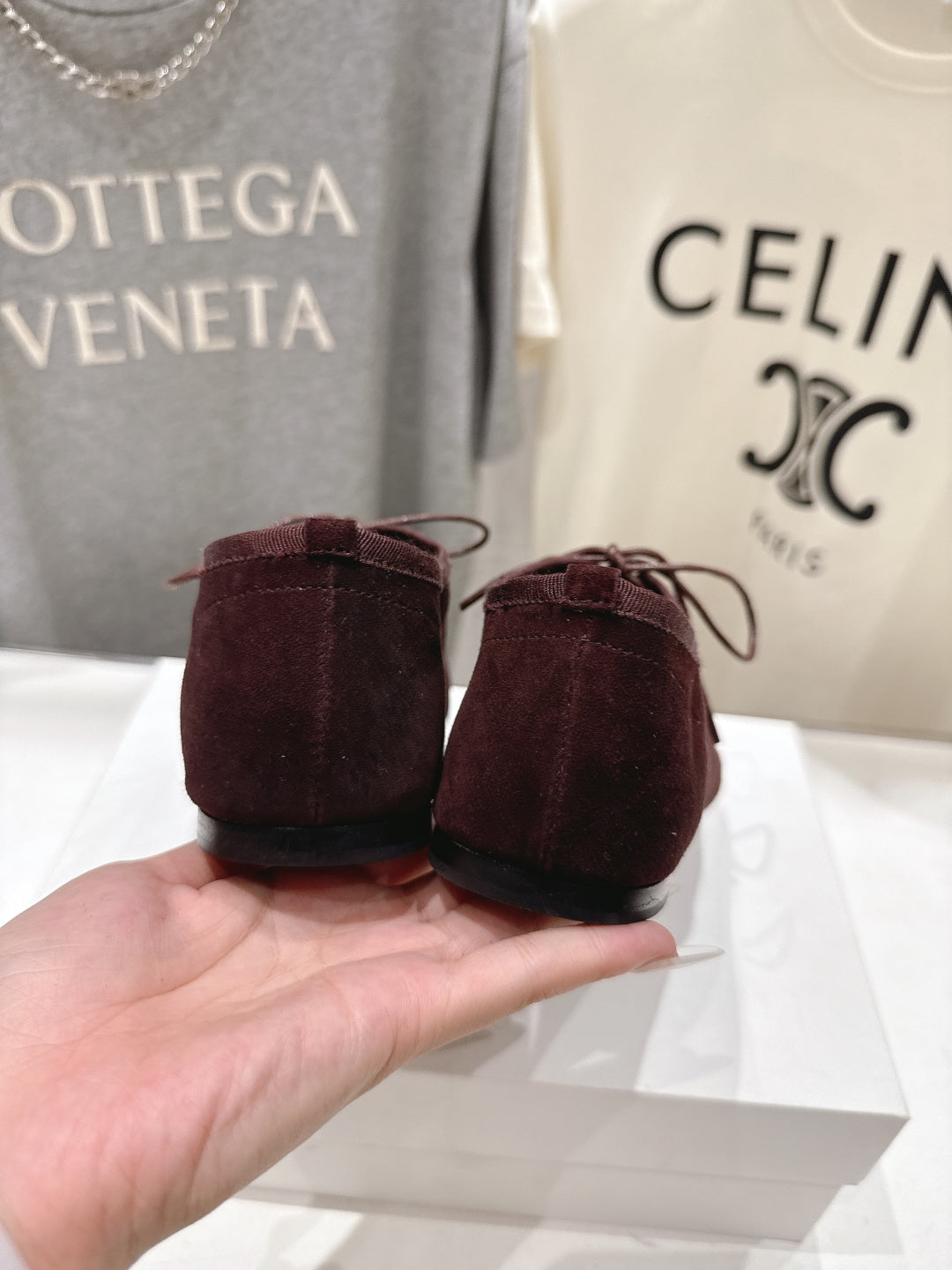 THE ROW 26S MINIMAL LACE-UP SHOES IN DARK BROWN SUEDE