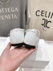 THE ROW 26S MINIMAL LACE-UP SHOES IN WHITE CALFSKIN