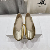 THE ROW 26S BALLET FLATS IN GOLD CALFSKIN