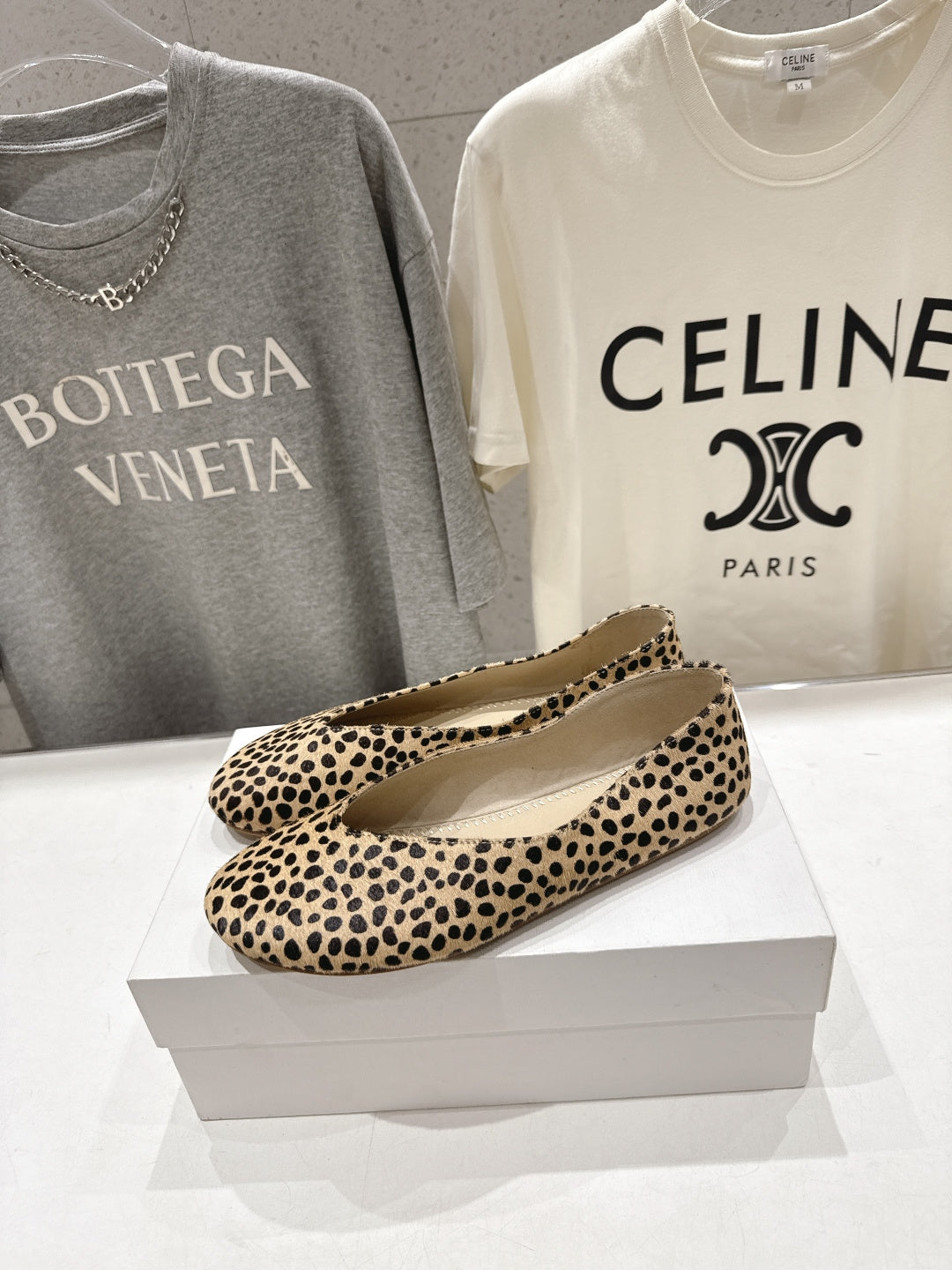 THE ROW 26S BALLET FLATS IN SPOTTED CALF HAIR