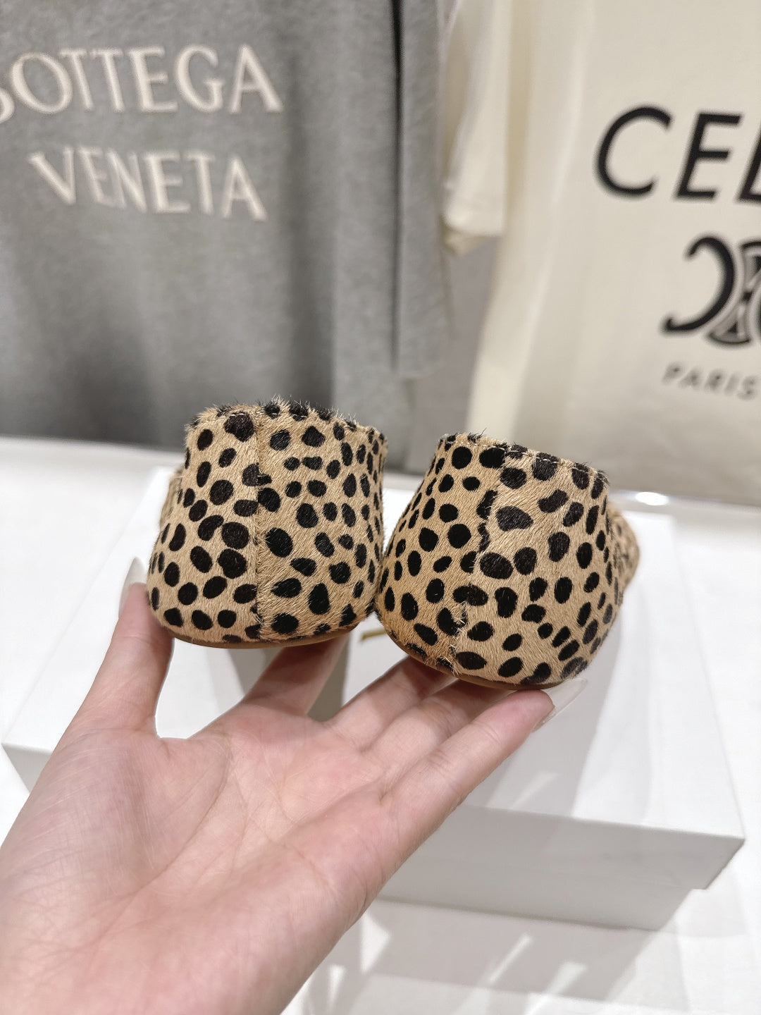 THE ROW 26S BALLET FLATS IN SPOTTED CALF HAIR