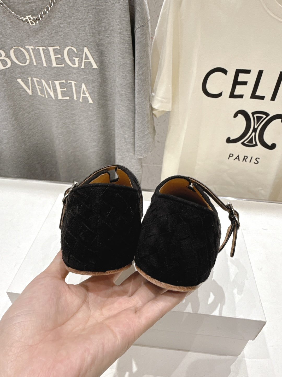 THE ROW 26S MARY JANE FLATS IN BLACK SUEDE