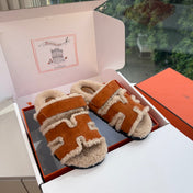 HM 26S SANDAL IN BEIGE WOOL AND COGNAC BROWN SUEDE