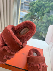 HM 26S SANDAL IN RUST BROWN WOOL AND SUEDE