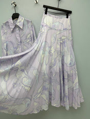 ZIMMERMANN 26S PATTERNED TOP AND SKIRT SET STYLE 20