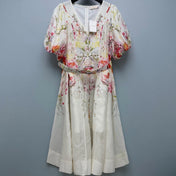 ZIMMERMANN 26S V-NECK BELTED MIDI DRESS 294