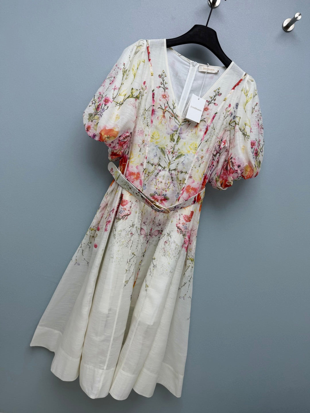 ZIMMERMANN 26S V-NECK BELTED MIDI DRESS 294