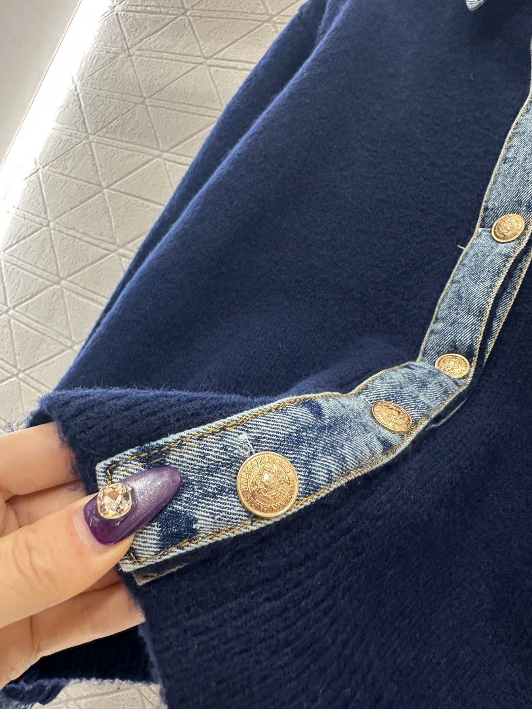 MIUMIU KNIT JACKET WITH DENIM STYLE 737