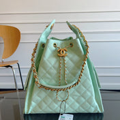 CHANEL 25S HOBO BAG 40 IN SEAFOAM GREEN CAVIAR WITH GOLD HARDWARE