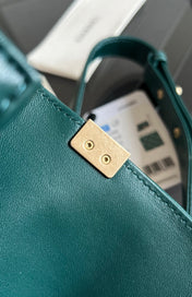 CHANEL 25S BOY BAG 25 IN DARK GREEN LAMBSKIN