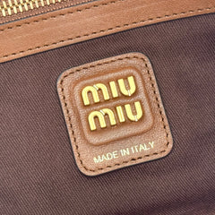 MIUMIU 26S IVY TOTE BAG 60 IN  COGNAC CALFSKIN PATCHWORK GOLD HARDWARE