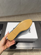 CELINE 26S BALLET FLATS IN BLUE DENIM