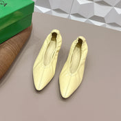 BOTTEGA VENETA 26S HIGH HEELS 40 MM IN LIGHT YELLOW CALFSKIN