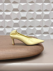 BOTTEGA VENETA 26S HIGH HEELS 40 MM IN LIGHT YELLOW CALFSKIN