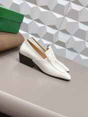 BOTTEGA VENETA 26S VENTURA LOAFERS 40 MM WHITE GLOSSY CALFSKIN