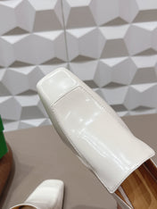 BOTTEGA VENETA 26S VENTURA LOAFERS 40 MM WHITE GLOSSY CALFSKIN