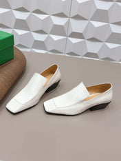 BOTTEGA VENETA 26S VENTURA LOAFERS 40 MM WHITE GLOSSY CALFSKIN