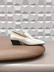 BOTTEGA VENETA 26S VENTURA LOAFERS 40 MM WHITE GLOSSY CALFSKIN