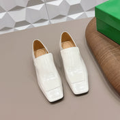 BOTTEGA VENETA 26S VENTURA LOAFERS 40 MM WHITE GLOSSY CALFSKIN