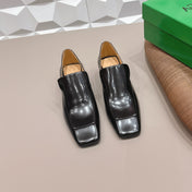 BOTTEGA VENETA 26S VENTURA LOAFERS 40 MM BLACK GLOSSY CALFSKIN