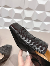 BOTTEGA VENETA 26S VENTURA LOAFERS 40 MM IN BLACK INTRECCIATO CALFSKIN