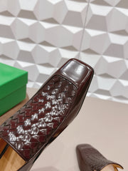 BOTTEGA VENETA 26S VENTURA LOAFERS 40 MM IN BROWN INTRECCIATO CALFSKIN