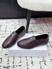CELINE 26S AURA TRIOMPHE LOAFERS IN BURGUNDY BROWN LAMBSKIN