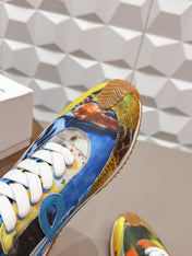 LOEWE 26S FLOW RUNNER SNEAKER IN MULTICOLOR FABRIC AND CALFSKIN STYLE 3