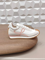 LOEWE 26S FLOW RUNNER SNEAKER IN LIGHT GRAY SUEDE AND WHITE CALFSKIN