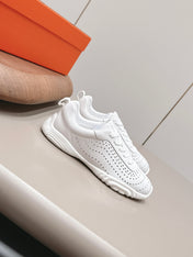 HM 26S TRAIL SNEAKERS IN WHITE PERFORATED CALFSKIN