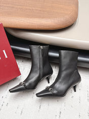 GUCCI 26S ANKLE BOOTS 65 MM IN BLACK CALFSKIN