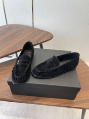 YSL 26S LOAFER IN BLACK SUEDE