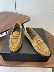 YSL 26S LOAFER IN LIGHT BROWN SUEDE