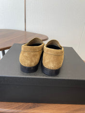 YSL 26S LOAFER IN LIGHT BROWN SUEDE