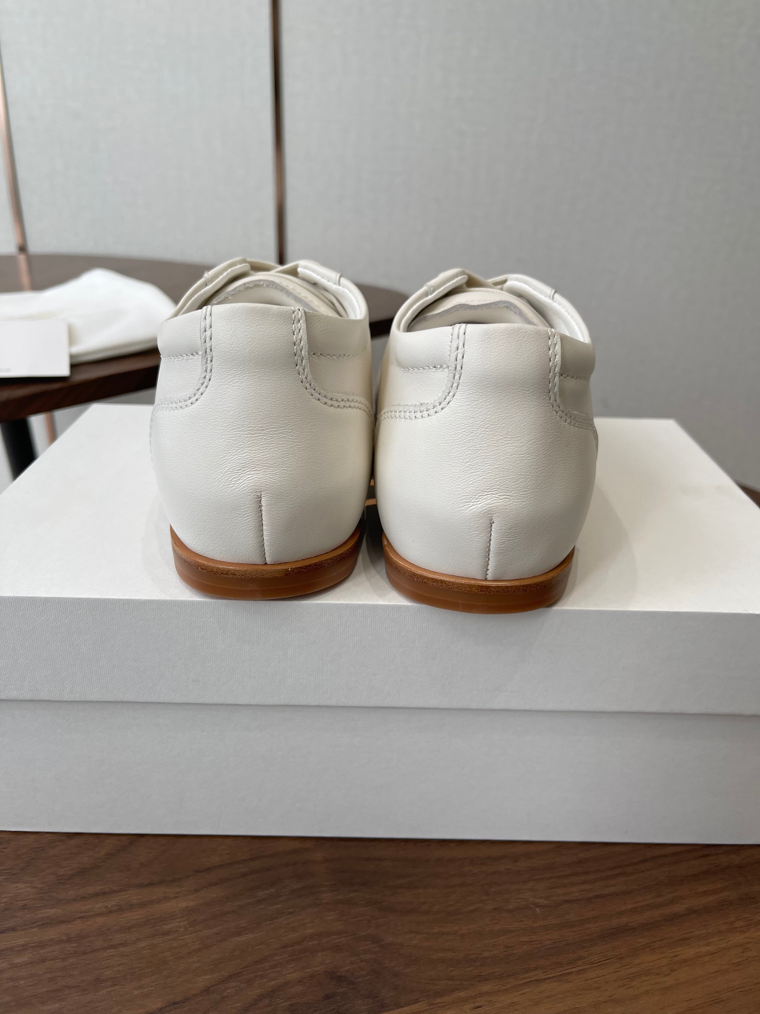 THE ROW 26S SNEAKERS IN WHITE CALFSKIN