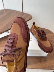 THE ROW 26S SNEAKERS IN BROWN SUEDE AND FABRIC