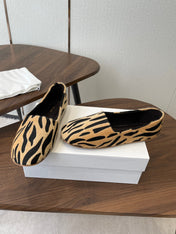 THE ROW 26S MARY JANES IN BEIGE ZEBRA PRINT PONY HAIR