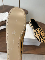 THE ROW 26S MARY JANES IN BEIGE ZEBRA PRINT PONY HAIR