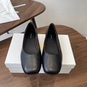 THE ROW 26S FLATS IN BLACK CALFSKIN