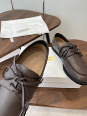 THE ROW 26S LOAFERS IN DARK BROWN CALFSKIN
