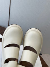 THE ROW 26S PLATFORM MARY JANE IN CREAM WHITE CALFSKIN