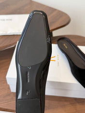 THE ROW 26S POINTED TOE MULES IN BLACK VELVET