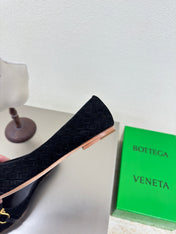 BALLET FLAT IN BLACK INTRECCIATO SUEDE
